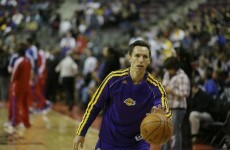 VIDEO: LA Lakers star Steve Nash shows off his soccer skills during game with Boston Celtics last night