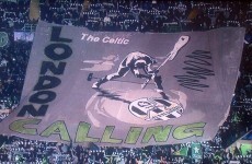 London Calling: Check out the banner of the night at Celtic Park