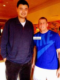 Yao Ming is one of the few athletes who can make JJ Watt look small