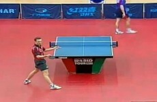 Professional table tennis player baffles opponent with this sick behind-the-back shot