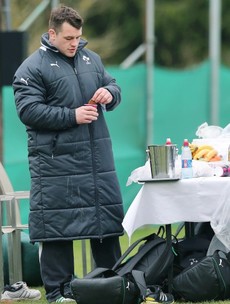 Latest from Irish camp: Cian Healy dunks his biscuit while wearing a lagging jacket