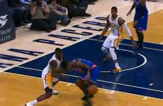 VIDEO: Knicks star Iman Shumpert tries a 'Zebo flick' -- and sets up a 3-pointer