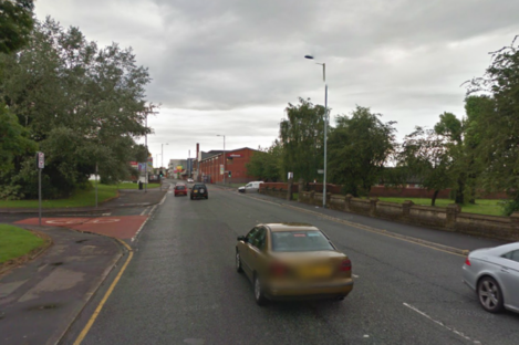 A file photo of Rochdale Road in Harpurhey, Lancashire, where the two police officers were injured.