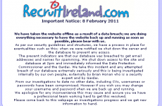 RecruitIreland offline after 400,000 email addresses hit in data breach
