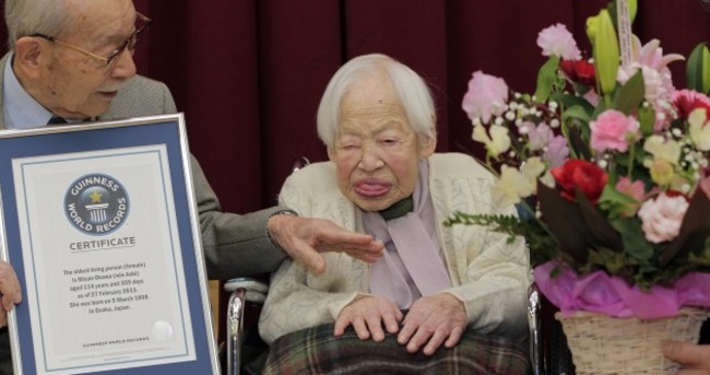 The world's oldest woman has a 90-year-old son