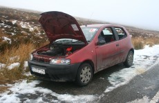 PICS: Cars stranded after icy conditions on the Sally Gap vandalised