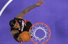 LeBron James threw down another spectacular pre-game dunk last night