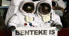 Snapshot: There are 2 astronauts at Villa Park proclaiming their love for Christian Benteke