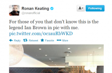 Tweet Sweeper:  Ronan Keating's rock and roll moment