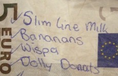 Shopping List Written on a Five Euro Note of the Day