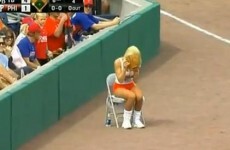 Hooters ballgirl interrupts baseball game after mistakenly grabbing live ball