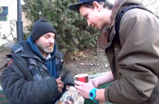 VIDEO: Young magician makes homeless man very happy