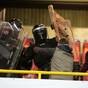 PSNI clash with section of Shamrock Rovers fans during Setanta Cup game at Windsor Park