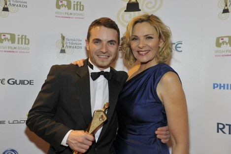 Martin McCann, IFTA winner of Lead Actor in a Film, with actress Kim Catrell.