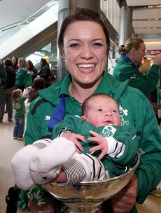 Snapshot: Rugby heroines return home with trophy
