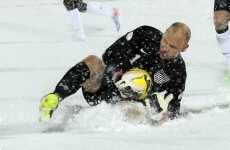 In pictures: USA's game last night was snow joke