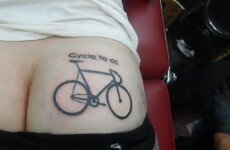 Guy cycling to Oz for charity gets a bike tattooed on his arse... as you do