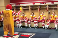Nobody gives pre-match pep talks like Ronald McDonald