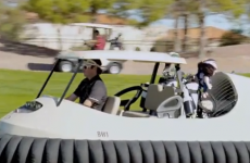 That Bubba Watson hovercraft golf cart is a real thing
