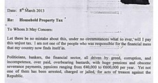'You will not beat us into submission' - man (73) pens anti-property tax letter