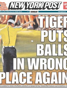 New York Post headline has a laugh at Tiger's expense