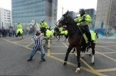 VIDEO: Newcastle fan punches a police horse after the Tyne-Wear derby