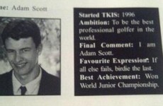 Adam Scott's high school ambition? To be the best golfer on the planet