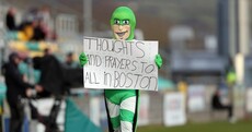 Snapshot: Hooperman pays tribute to Boston Marathon victims
