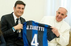 An audience with Zanetti: Pope Francis gets to meet his (and our) idol