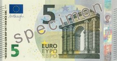 This is the new €5 banknote which enters circulation today