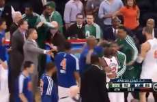 The Knicks and Celtics got into a post-game dust-up, after an apparent 'your wife' comment