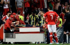 Fenerbahce defender Gokhan Gonul KOd by this flying kick to the head