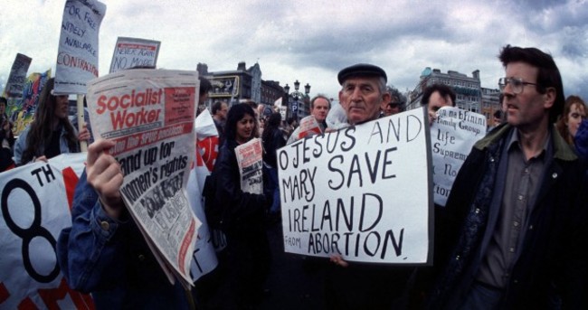 Flashback: Pro-life and pro-choice campaigners clash in 1992