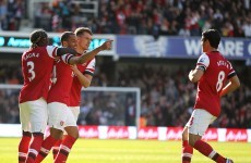 VIDEO: Quick-fire Walcott lifts Arsenal into third
