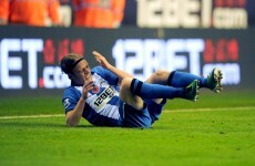 Ronnie Stam lasted 30 seconds before being subbed with a suspected broken leg last night