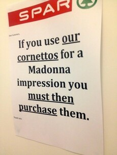 Sorry, Spar - if we use your Cornettos for WHAT?