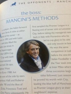 The match programme for tonight's Reading-Manchester City is a little out of date