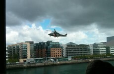 Why was this helicopter flying so low in Dublin today?