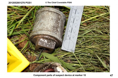 One of the grenades seized at from the car