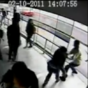 Thief tries to steal woman's handbag and is immediately hit by a bus