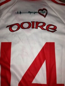 The Derry GAA jersey with Joe Brolly's 'Opt For Life' campaign slogan