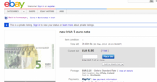 Want to buy a new fiver... for €6.90?