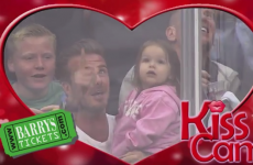 Awww! David Beckham's adorable KissCam moment with daughter Harper