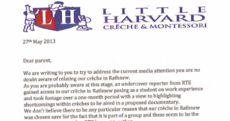 In letter to parents, creche 'does not accept general thrust' of RTÉ footage