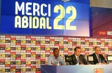 Eric Abidal in tears as he leaves Barcelona