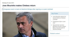 Premier League website prematurely announces Jose Mourinho as new Chelsea boss
