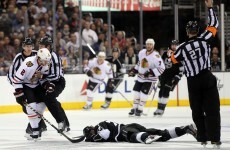An ice hockey player could be suspended for accidentally slashing an opponent in the face