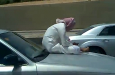 How not to text while sitting on top of a moving car