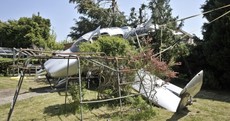 PHOTOS: Plane crashes into someone's back garden - and somehow, nobody is injured