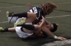Captain America Todd Clever decimates hapless reporter in rugby demo